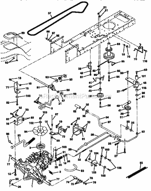 Page C Diagram and Parts List for 917258170  Craftsman Lawn Tractor