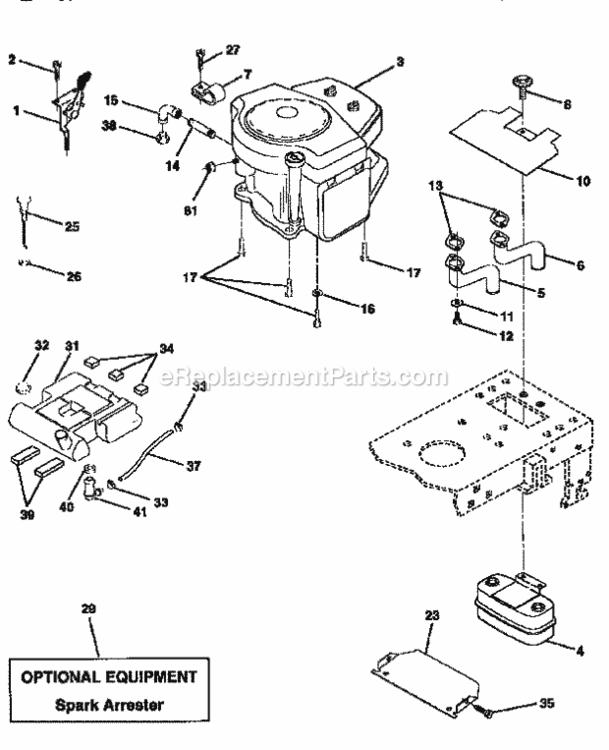 Page E Diagram and Parts List for 917258171  Craftsman Lawn Tractor