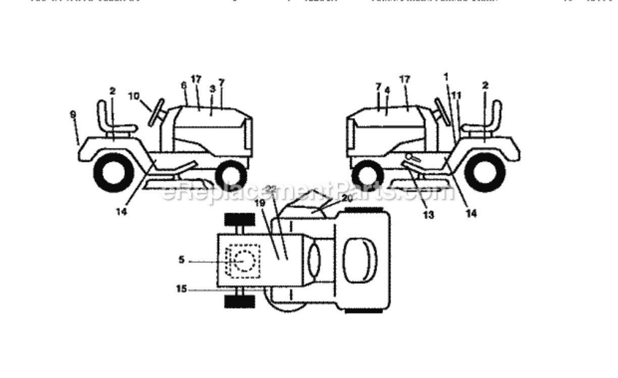 Page H Diagram and Parts List for 917258171  Craftsman Lawn Tractor