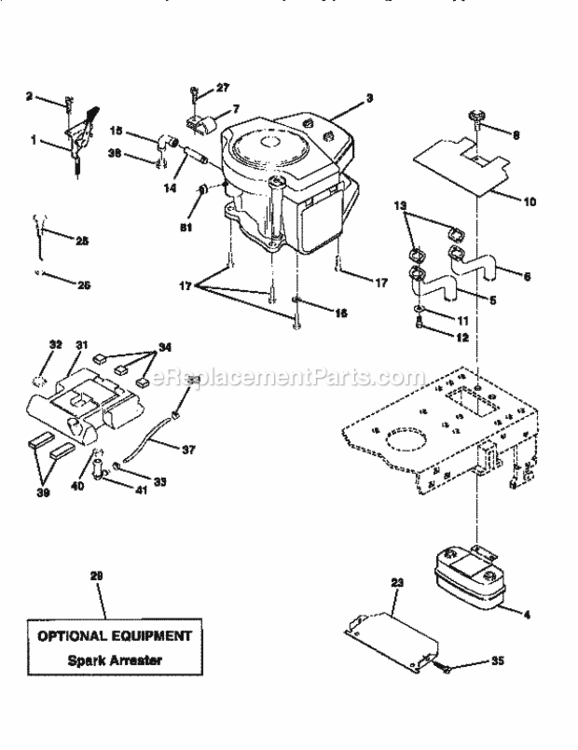 Page E Diagram and Parts List for 917258172  Craftsman Lawn Tractor