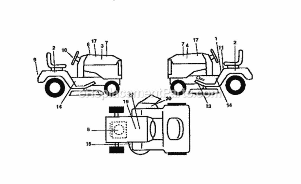 Page G Diagram and Parts List for 917258172  Craftsman Lawn Tractor