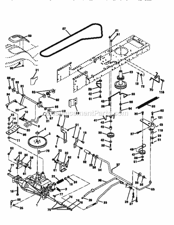 Page C Diagram and Parts List for 917258260  Craftsman Lawn Tractor