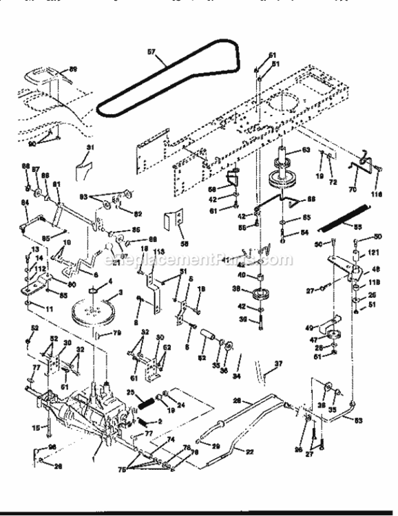 Page C Diagram and Parts List for 917258261  Craftsman Lawn Tractor