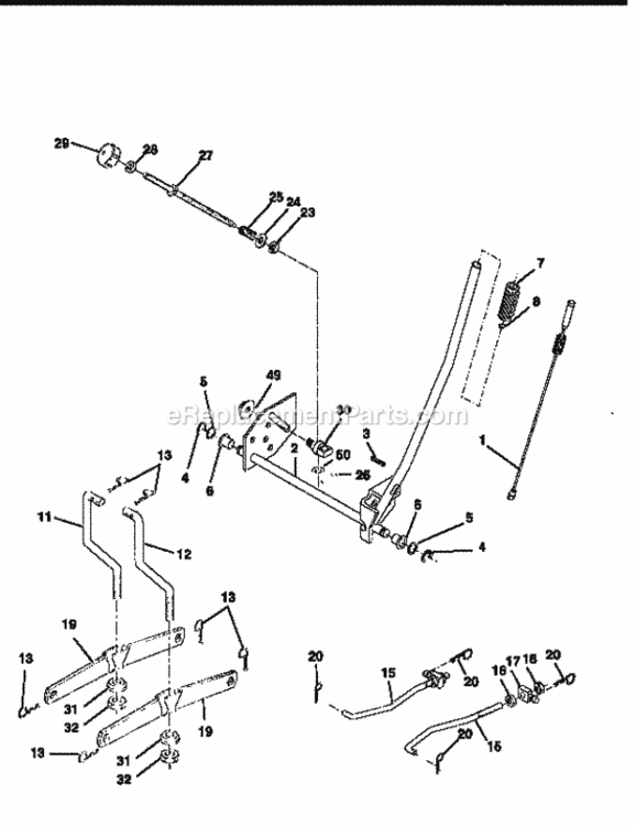 Page F Diagram and Parts List for 917258261  Craftsman Lawn Tractor