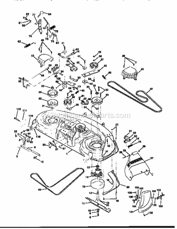 Page G Diagram and Parts List for 917258261  Craftsman Lawn Tractor