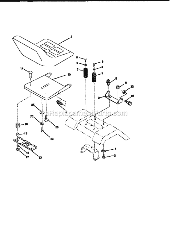 Page H Diagram and Parts List for 917258261  Craftsman Lawn Tractor