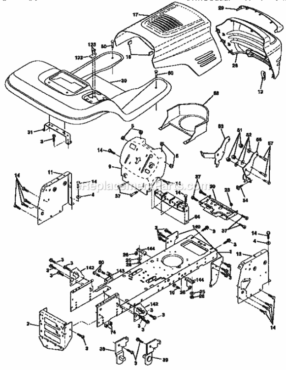 Page B Diagram and Parts List for 917258270  Craftsman Lawn Tractor