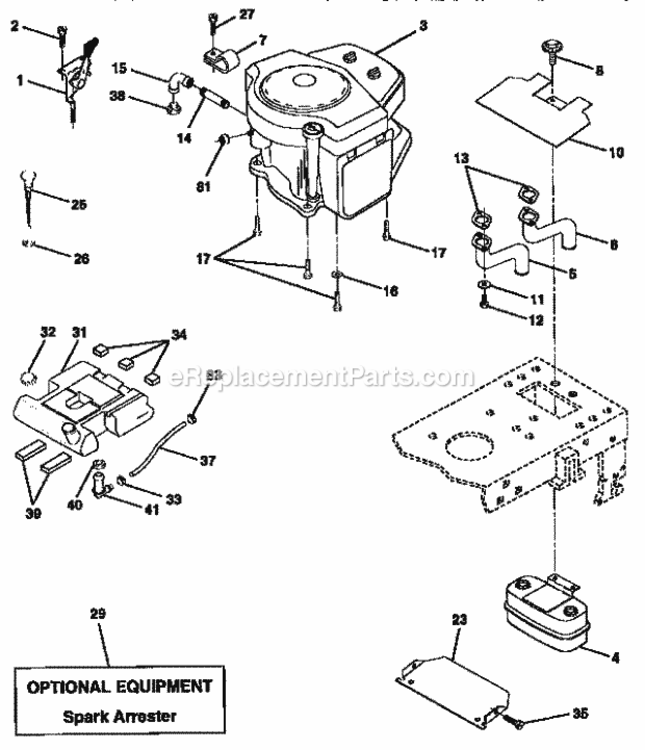 Page E Diagram and Parts List for 917258270  Craftsman Lawn Tractor