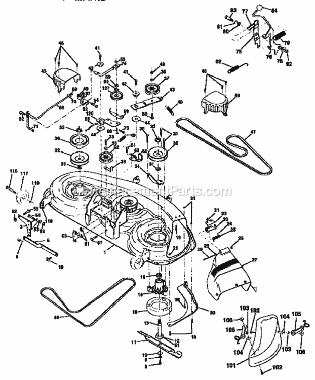 Page G Diagram and Parts List for 917258270  Craftsman Lawn Tractor