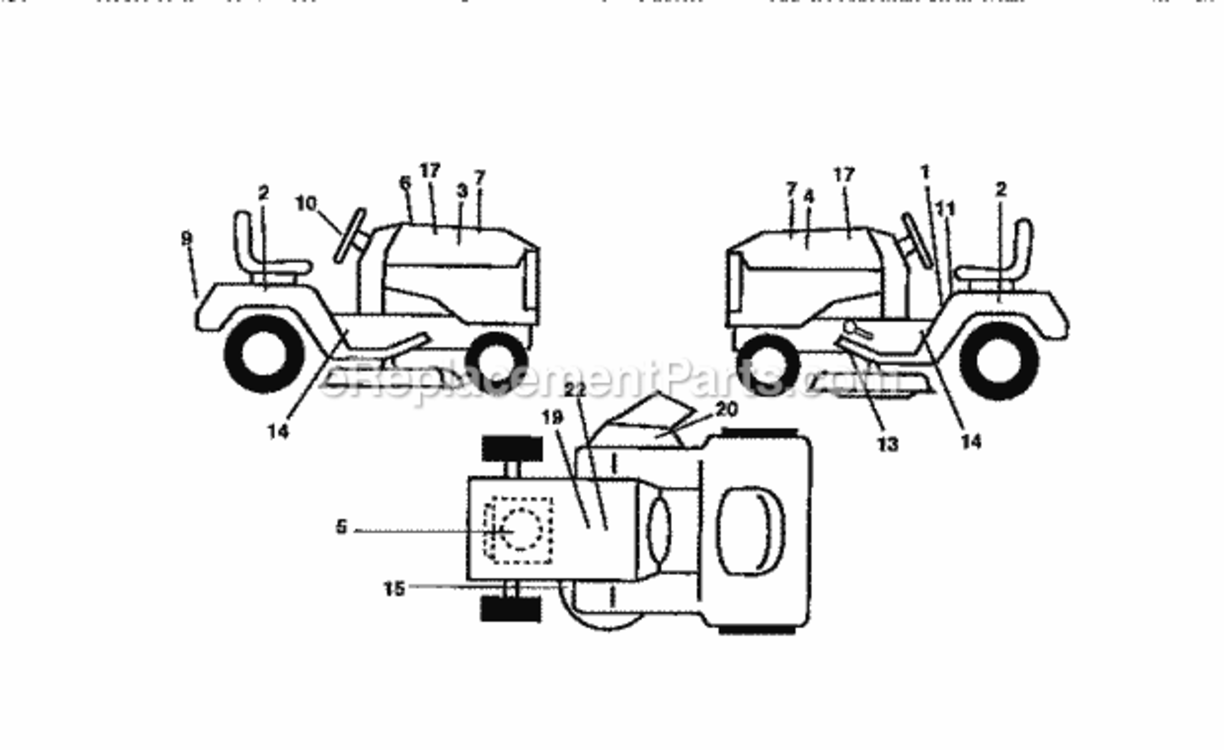 Page J Diagram and Parts List for 917258271  Craftsman Lawn Tractor