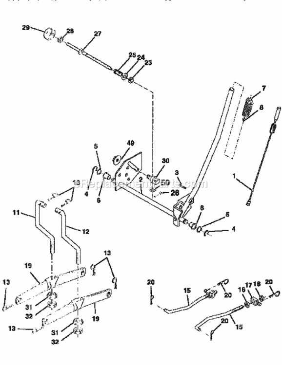 Page F Diagram and Parts List for 917258271  Craftsman Lawn Tractor