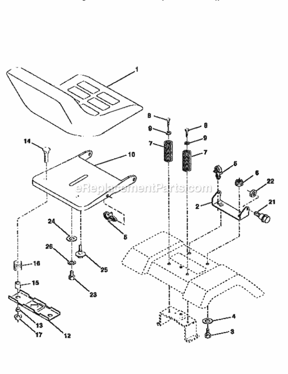 Page H Diagram and Parts List for 917258271  Craftsman Lawn Tractor