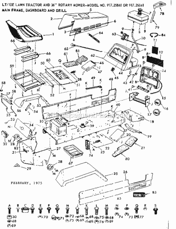 Page A Diagram and Parts List for 91725840  Craftsman Lawn Tractor