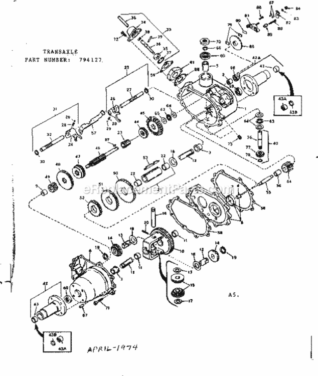 Page H Diagram and Parts List for 91725840  Craftsman Lawn Tractor