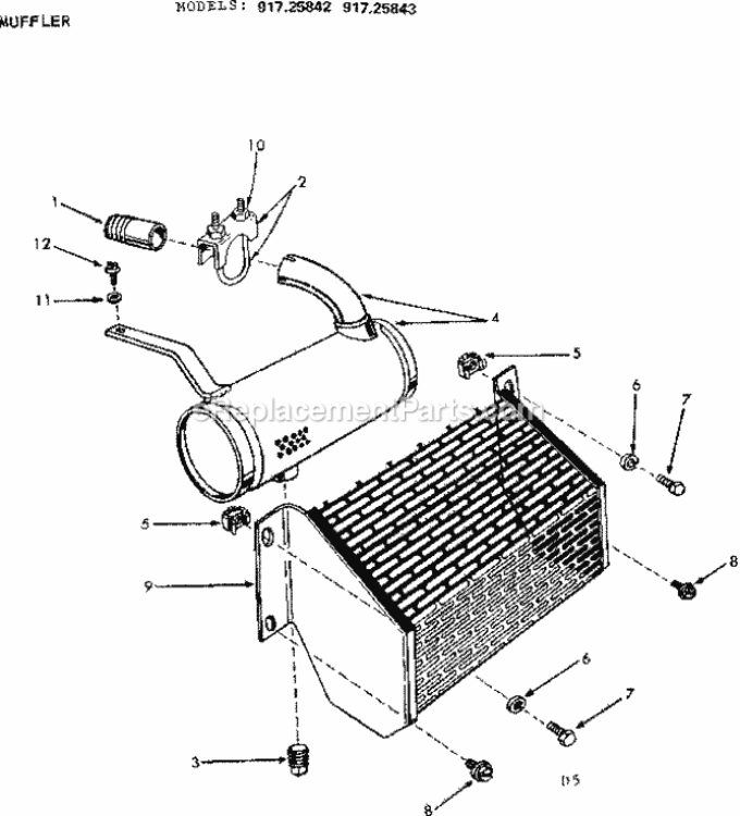 Page D Diagram and Parts List for 91725843  Craftsman Lawn Tractor