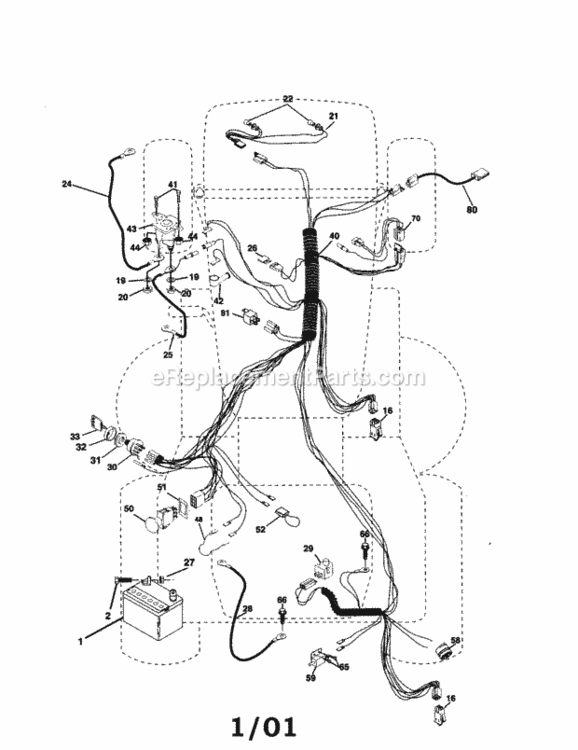 Page A Diagram and Parts List for 917258440  Craftsman Lawn Tractor