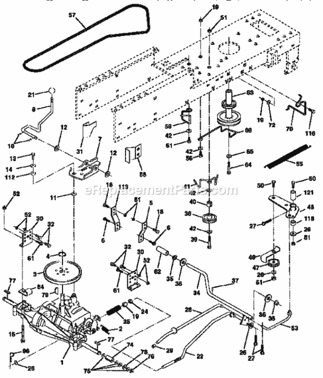 Page C Diagram and Parts List for 917258450  Craftsman Lawn Tractor