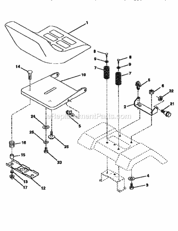 Page E Diagram and Parts List for 917258450  Craftsman Lawn Tractor