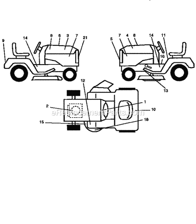 Page F Diagram and Parts List for 917258450  Craftsman Lawn Tractor
