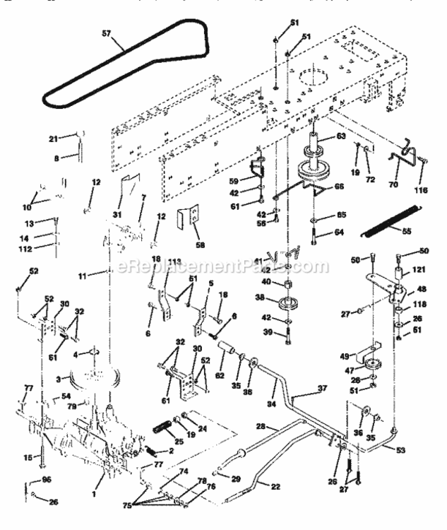Page C Diagram and Parts List for 917258451  Craftsman Lawn Tractor