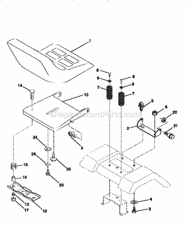 Page E Diagram and Parts List for 917258451  Craftsman Lawn Tractor