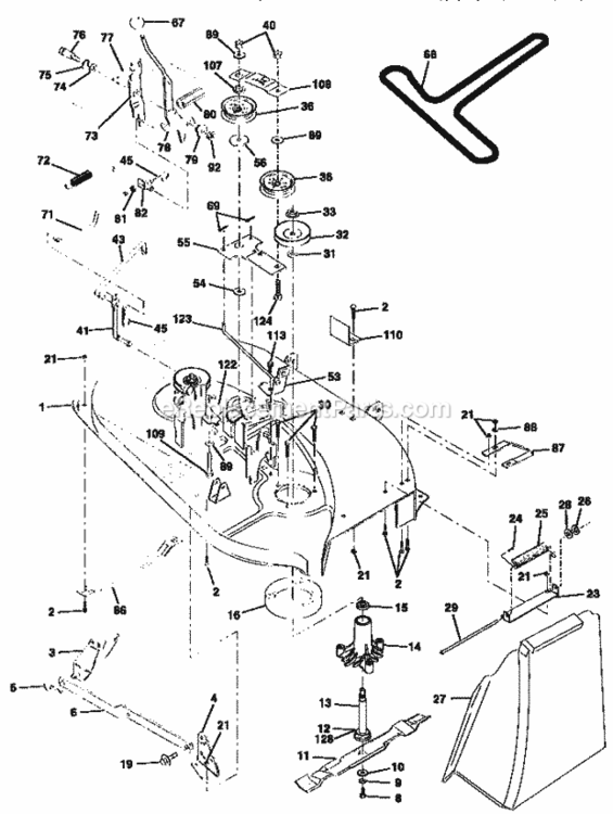 Page H Diagram and Parts List for 917258452  Craftsman Lawn Tractor