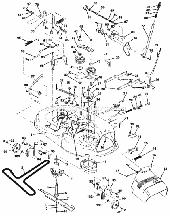Page E Diagram and Parts List for 917258492  Craftsman Lawn Tractor