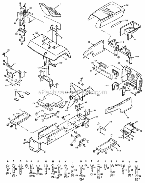 Page B Diagram and Parts List for 917258493  Craftsman Lawn Tractor