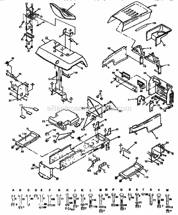Page B Diagram and Parts List for 917258494  Craftsman Lawn Tractor