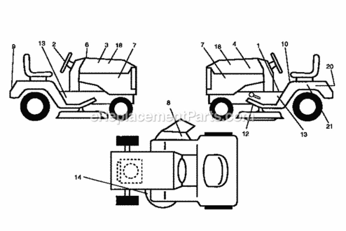 Page F Diagram and Parts List for 917258520  Craftsman Lawn Tractor