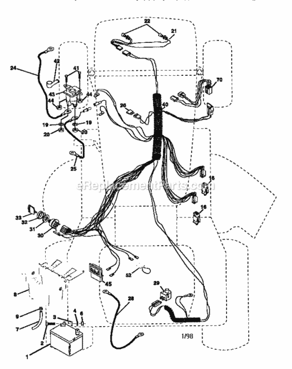 Page A Diagram and Parts List for 917258523  Craftsman Lawn Tractor