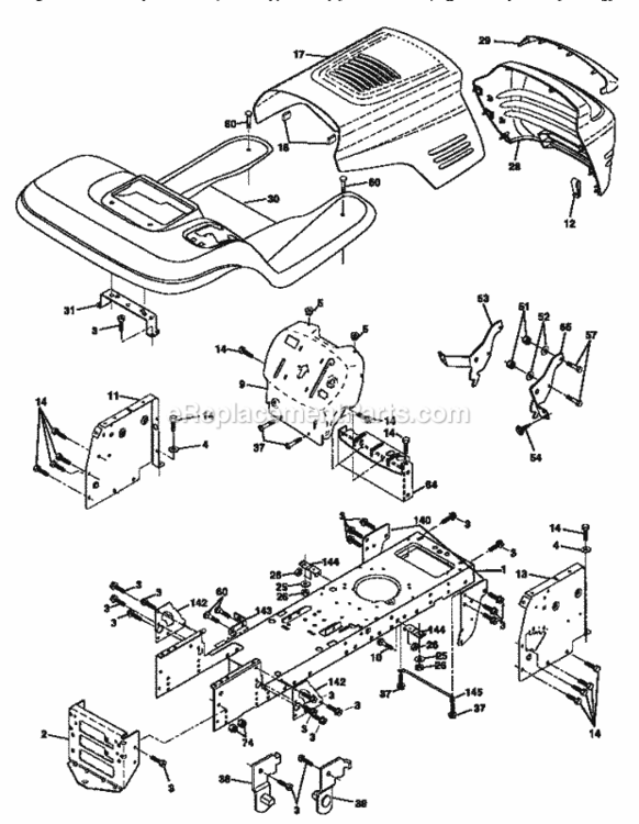 Page B Diagram and Parts List for 917258523  Craftsman Lawn Tractor