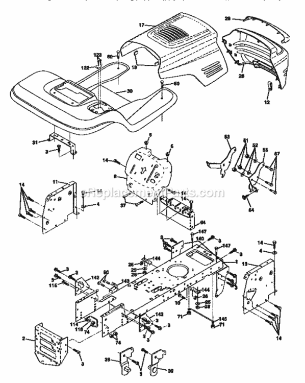 Page B Diagram and Parts List for 917258524  Craftsman Lawn Tractor