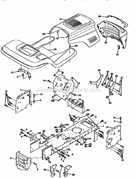 Page B Diagram and Parts List for 917258530  Craftsman Lawn Tractor