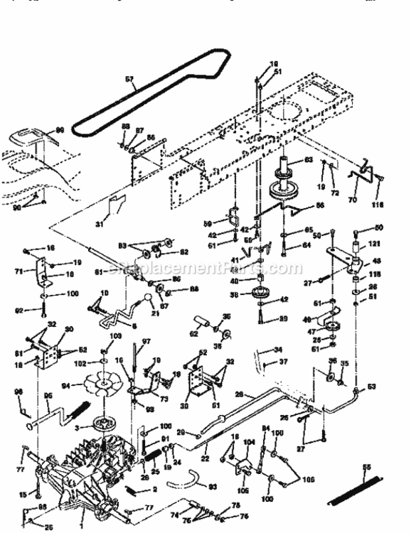 Page C Diagram and Parts List for 917258530  Craftsman Lawn Tractor