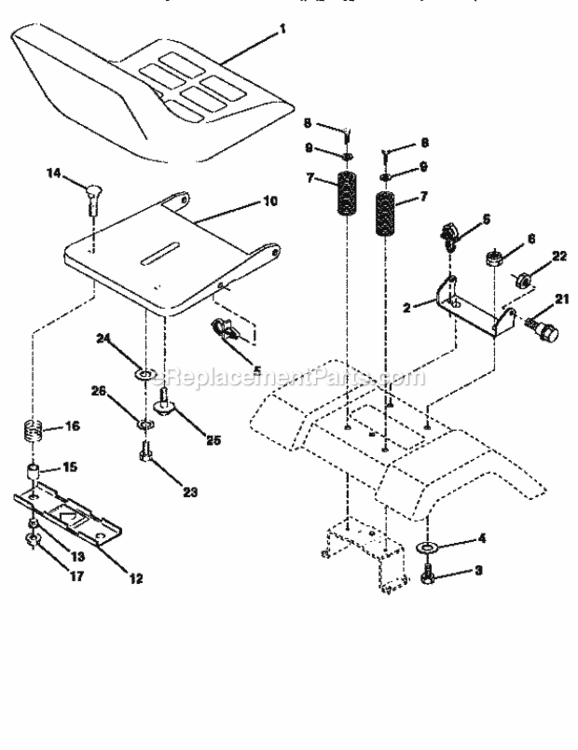 Page E Diagram and Parts List for 917258530  Craftsman Lawn Tractor