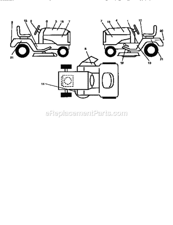 Page F Diagram and Parts List for 917258530  Craftsman Lawn Tractor