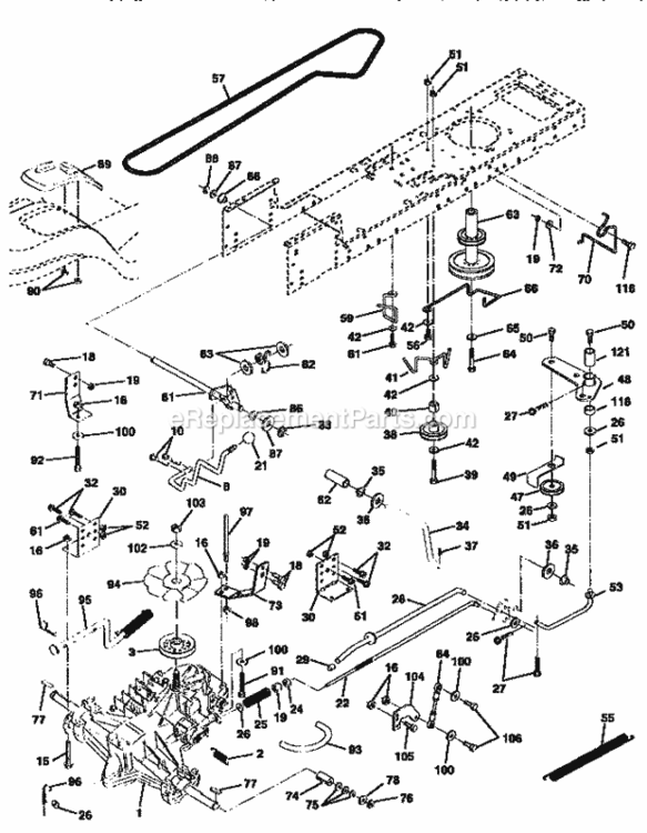 Page C Diagram and Parts List for 917258531  Craftsman Lawn Tractor