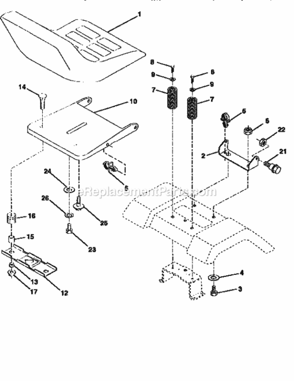 Page E Diagram and Parts List for 917258531  Craftsman Lawn Tractor