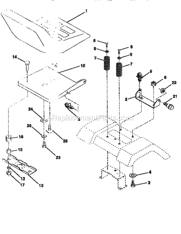 Page E Diagram and Parts List for 917258532  Craftsman Lawn Tractor