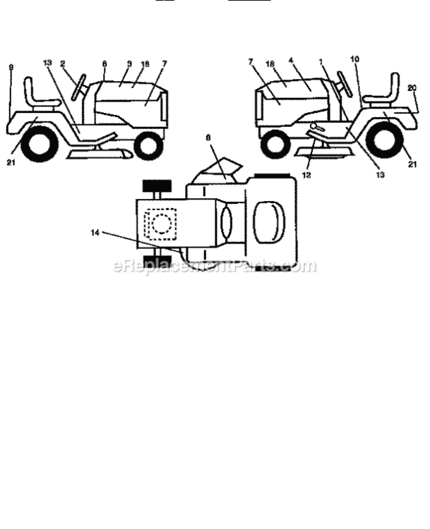 Page F Diagram and Parts List for 917258532  Craftsman Lawn Tractor