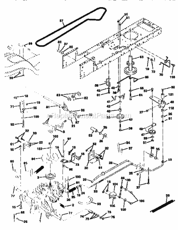 Page C Diagram and Parts List for 917258534  Craftsman Lawn Tractor