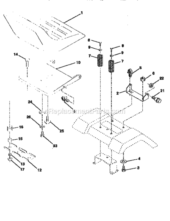 Page E Diagram and Parts List for 917258534  Craftsman Lawn Tractor
