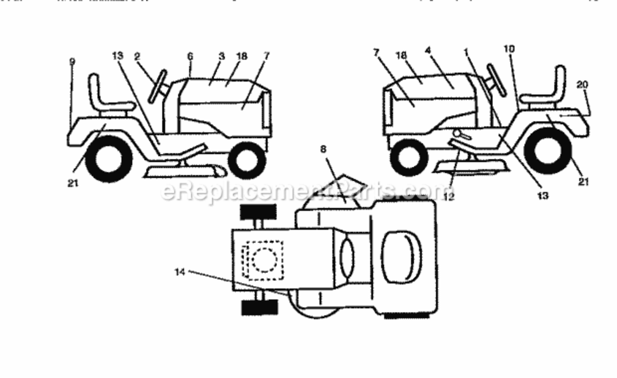 Page G Diagram and Parts List for 917258534  Craftsman Lawn Tractor