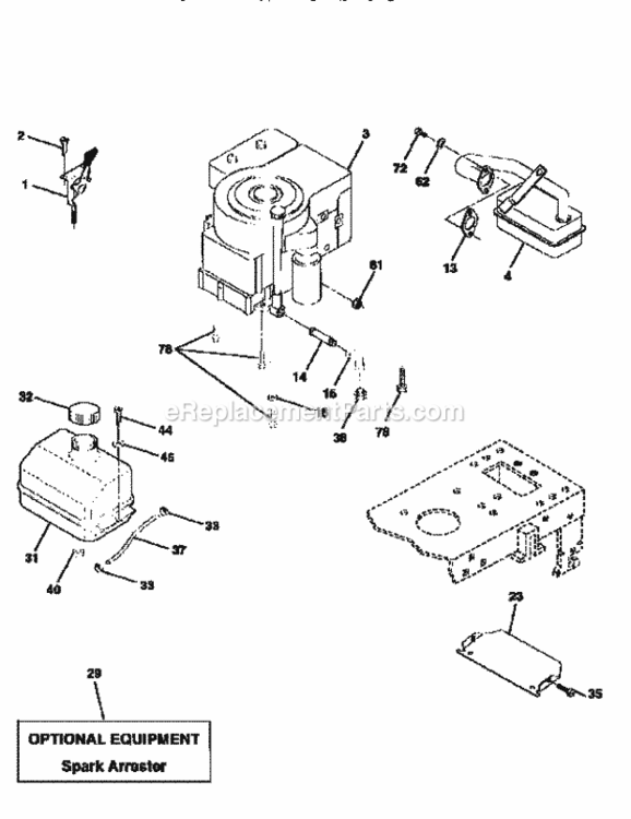 Page H Diagram and Parts List for 917258534  Craftsman Lawn Tractor