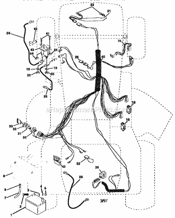 Page A Diagram and Parts List for 917258541  Craftsman Lawn Tractor