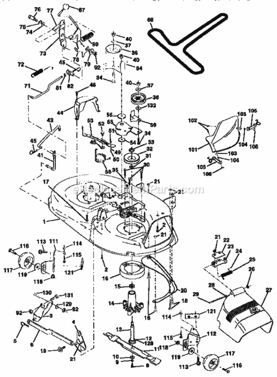 Page J Diagram and Parts List for 917258541  Craftsman Lawn Tractor
