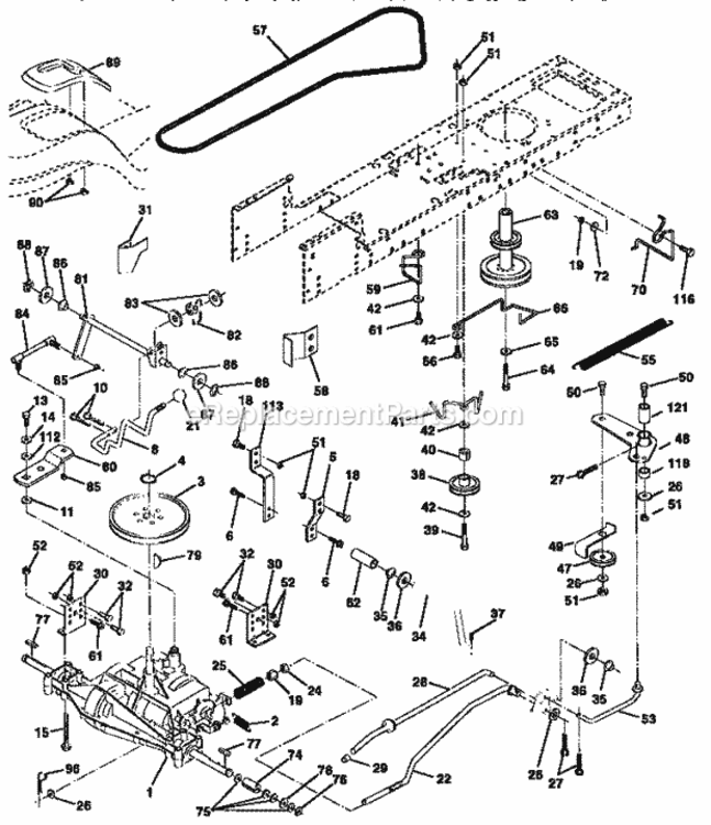 Page C Diagram and Parts List for 917258541  Craftsman Lawn Tractor
