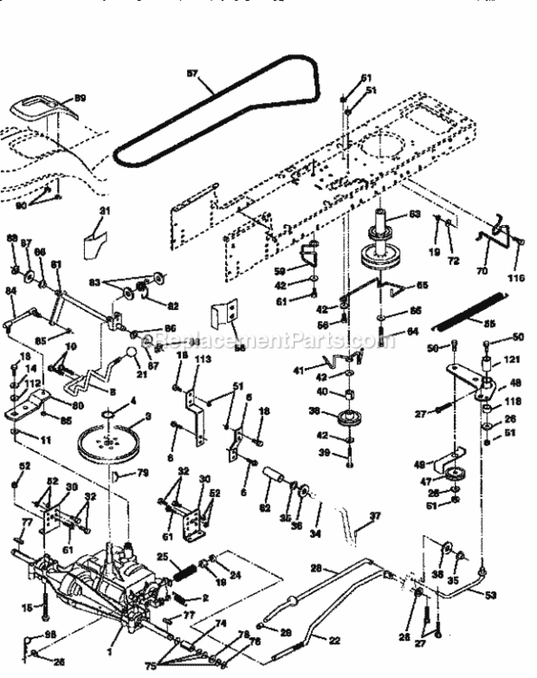 Page C Diagram and Parts List for 917258542  Craftsman Lawn Tractor