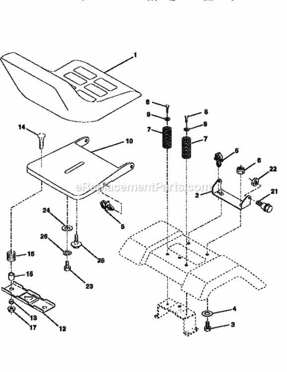 Page E Diagram and Parts List for 917258542  Craftsman Lawn Tractor